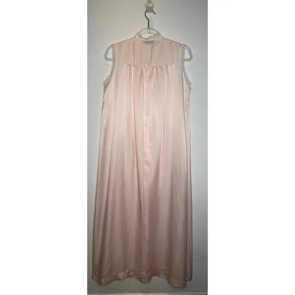 Late 1960s Christian Dior Lingerie Pink Lace Nightgown Slip Dress size Small